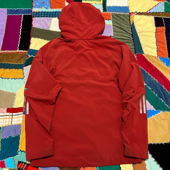 Adidas Hydrosuit Climaproof Hooded Full Zip Red Jacket Medium - Picture 2 of 6